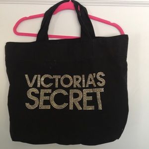 Victoria’s Secret Black Bling Logo Tote Bag